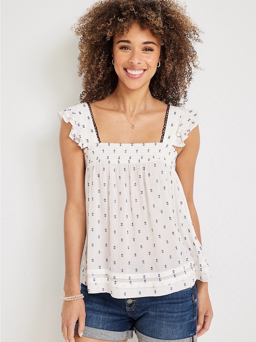 Maurice’s Smocked Square Neck Top
